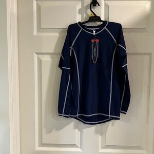 Toobydoo Kids Boys Size 14 (13-14 }Blue Rash Guard Swim Shirt NWT Summer